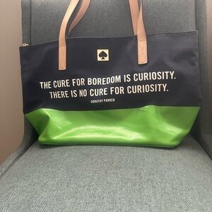 Kate Spade Navy and Lime Green Tote